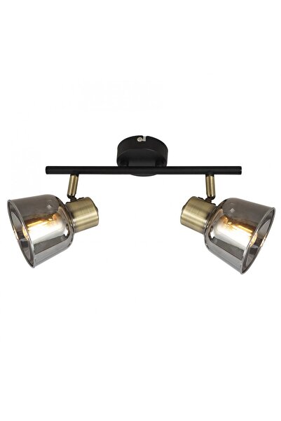 Klausen Candelabru fumuriu KL162005, reglabil, 2xE14, negru+aluminiu, IP20,