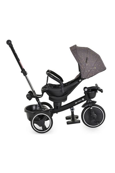 byox Tricicleta pentru copii Fusion Grey,Maner parental reglabil pe inaltime,Scaun rotativ la 360 gr