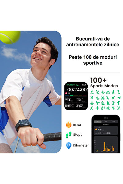 Smart Vibe TOZO® S3 - Έξυπνο ρολόι κλήσεων Bluetooth Advanced Touch, μόνιμος ιχνηλάτης φυσικής κατάστασης, αναπαραγωγή μουσικής, χρυσό