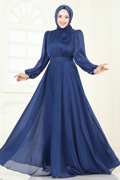 ModaMerve SUAL Broş Detay Abiye 5107D170-MS Laci