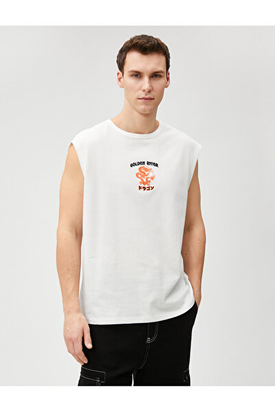 Koton Far East Embroidered Tank Top Sleeveless Cotton