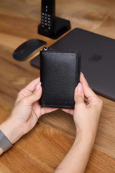 Milian's 3788 محفظة جلدية أصلية بسحاب عمودي للجنسين