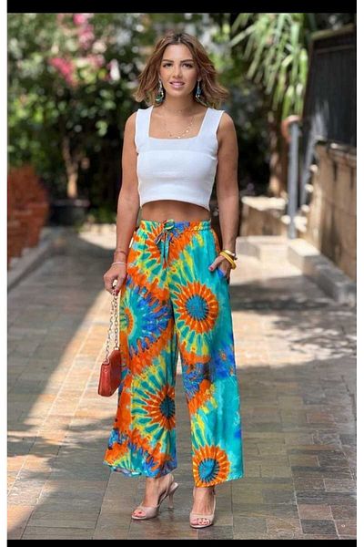 valewomen Wide Leg Woven Viscose Pocket Pants