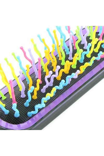 global fashion Perie pentru descalcirea parului, cu peri ondulati, 7082, violet/multicolor