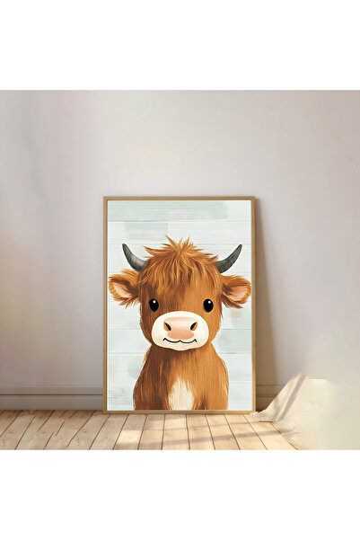 Dekorsiahome Pictură pentru cameră pentru copii cu rame din lemn dintr-o sing...