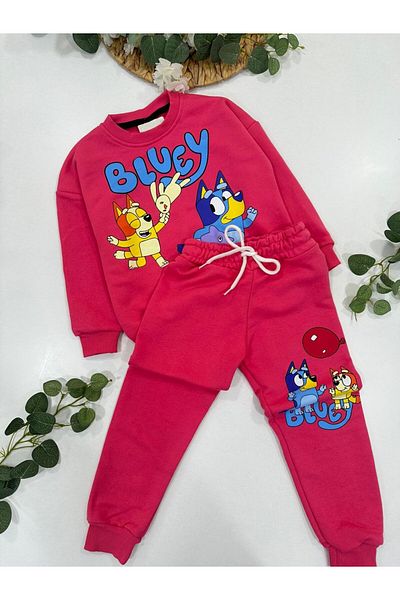 chibuumbabykids Girl's Bluey Printed Tracksuit Set