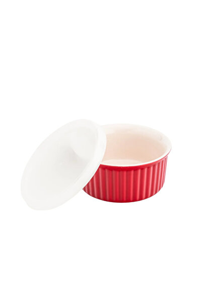 ALTOM DESIGN Red Chili Ramekin, ceramic, red with lid, 12.5 x 6 cm, 370 ml