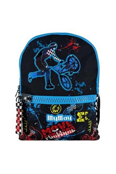 OEM Rucsac negru turcoaz cu fermoar mare Cyclist - My Way
