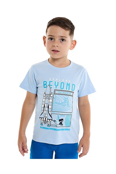 R&B Printed T-Shirt with Crew Neck and Short Sleeves