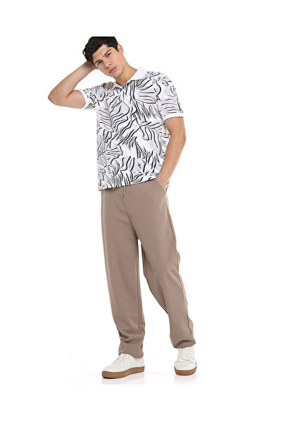 R&B Printed Polo T-Shirt with Short Sleeves