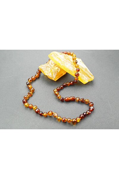 BlackCraft Sunset Natural Cut Drop Amber Adult Necklace