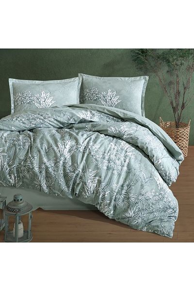 Pucioasa Double bed linen made of 100% cotton with vegetable print, Irma