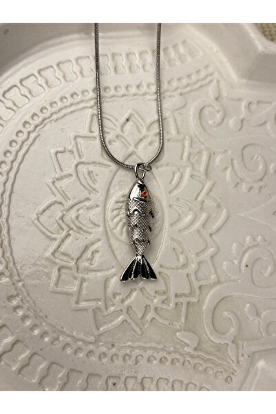 Brethils قلادة على شكل سمكة ذات ذيل متحرك من الفولاذ المقاوم للصدأ مع ضمان فا...