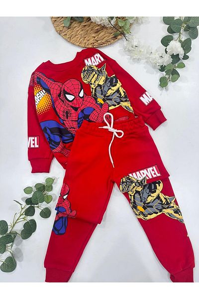chibuumbabykids Boy's Marvel Printed Tracksuit Set