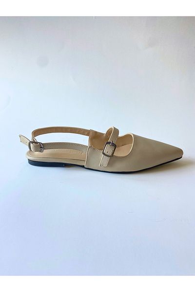 Odie Collection Women's Single Strap Buckle Pointed Toe Ballerinas