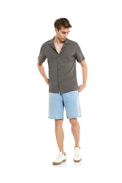 R&B Washed Denim Shorts with Elastic Waist