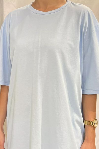 GÜLSELİ Blue Basic Casual Women's T-Shirt