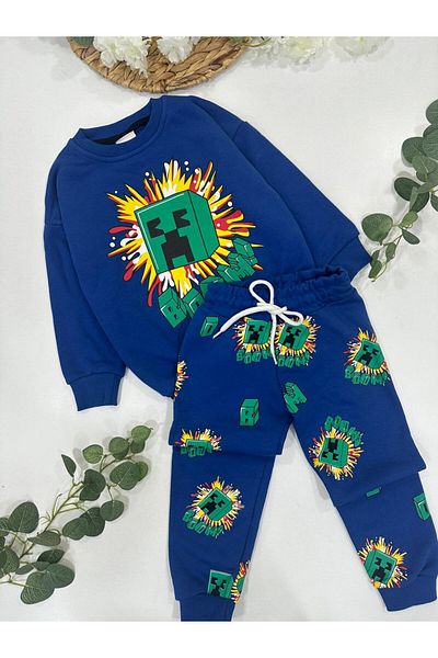 chibuumbabykids Boy's Minicraft Printed Tracksuit Set