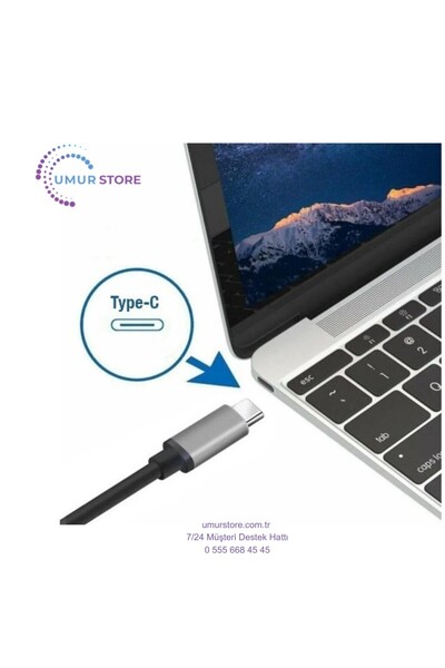 Herz 1.8 Metre Type-C To Hdmi 4K 60Hz Ses ve Görüntü Kablosu, Telefon, Tablet, Pc Hdmi Kablosu