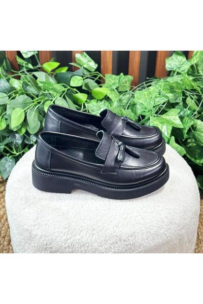 MEY Inside Outside Natural Leather Thick Heel Loafer Ballet M1168