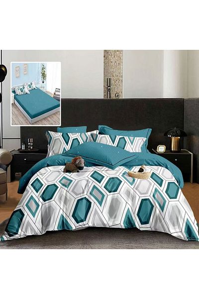 Pucioasa Finet bed linen with elastic geometric shapes