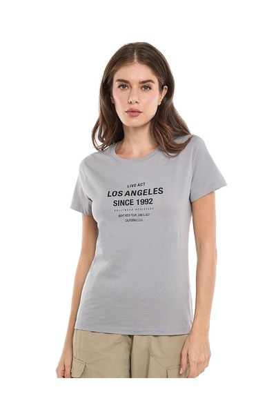 R&B تي شيرت مطبوع برقبة دائرية وأكمام قصيرة