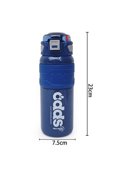 B4U School children's water thermos, pop-up flip-top with straw, stainless steel, navy blue, 680 ml HC-9105
