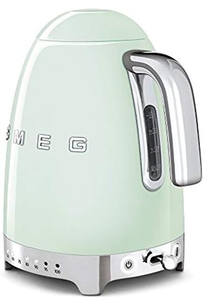 SMEG Retro Style Kettle, 7 Temperature Settings, 1.7L Capacity, Stainless Steel, Pastel Green