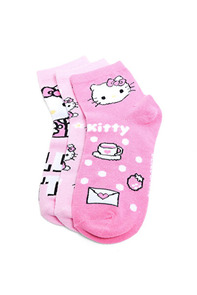 R&B 3 Pack Hello Kitty Print Ankle Socks