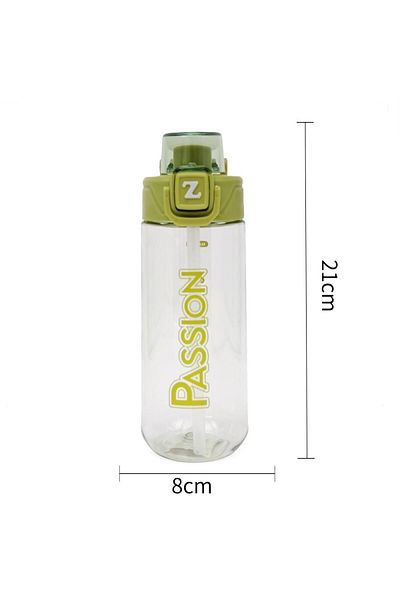 B4U Kids water bottle, pop-up flip-top with straw, sports, green, 620 ml H859