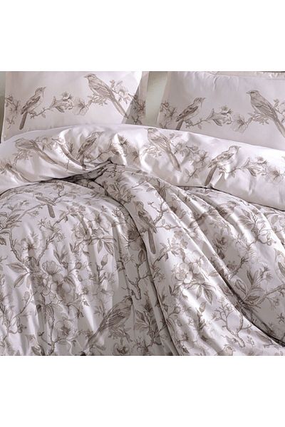 Pucioasa Double bed linen made of 100% cotton with birds and flowers, Melvin