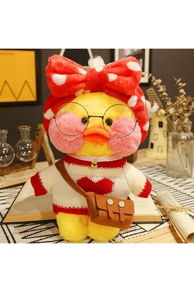 LRS STORE Super Quality Lalafanfan Full Set Kwaii Cartoon with Outfit 30cm Plush Duck Gift Plush Lala Fanfan