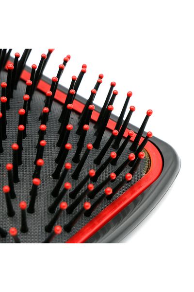 global fashion Square hairbrush, Black+Red