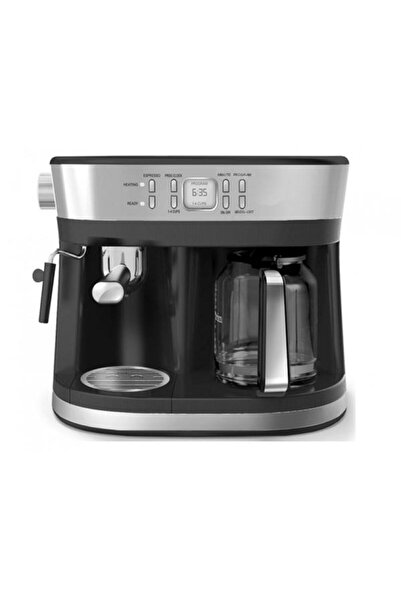 Studio Casa Espressor Studio Casa 3 in 1 Delicia Inox, 15 bari, 1690W-2015W, Functie spumare, Negru/Inox