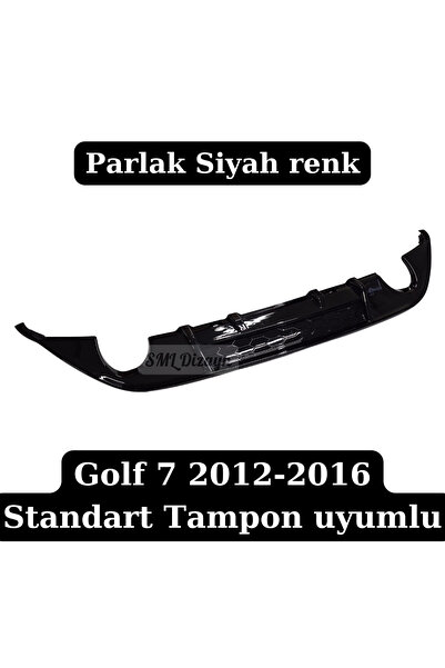 SML Dizayn Volkswagen Golf 7 Gti Difüzör 2012-2016 Parlak Siyah İthal Plastik...