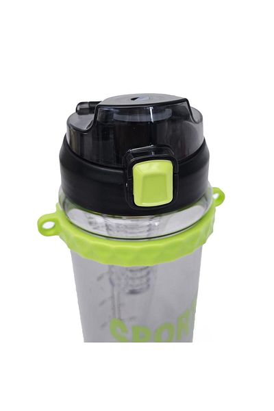 B4U Sticla transparenta apa copii, pop-up flip-top cu pai, sport, cu snur, negru, 800 ml SH0959