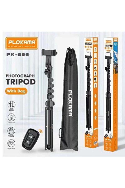 PLOKAMA Profesyonel Tripot Kumandalı, 170 cm Kaliteli Gövde 360° Photograph T...