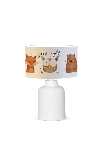 BY-LAMP Fabric Printed Owl and Friends Children's Room Lampshade Lamp |   Bylamp