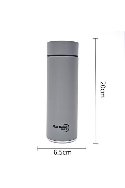 B4U Stainless steel thermos for school children, mug without straw, gray, 400 ml HC-8243