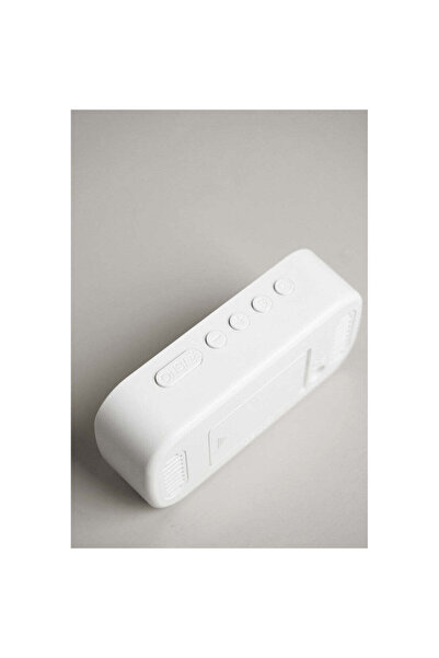 VTM White Digital Clock with White LED, Oval Mirror Style, Alarm, 5 Brightness Levels, Adapter Included