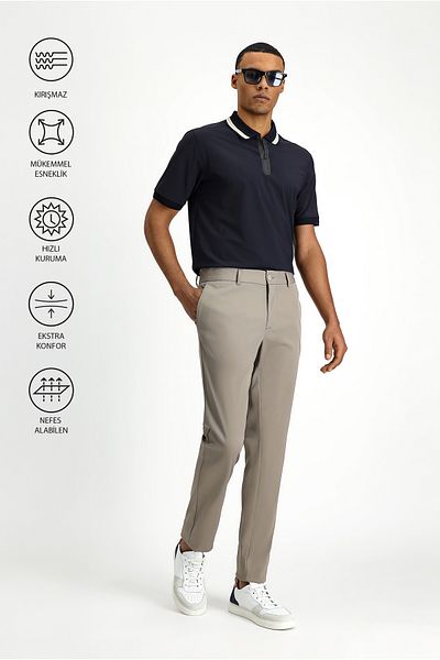 Kiğılı Techno-Line Super Slim Fit Extra Slim Fit Lycra Classic Fabric Trousers