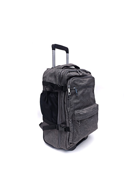 B4U Ghiozdan troler scolar unisex 3 compartimente gri liceu 2408