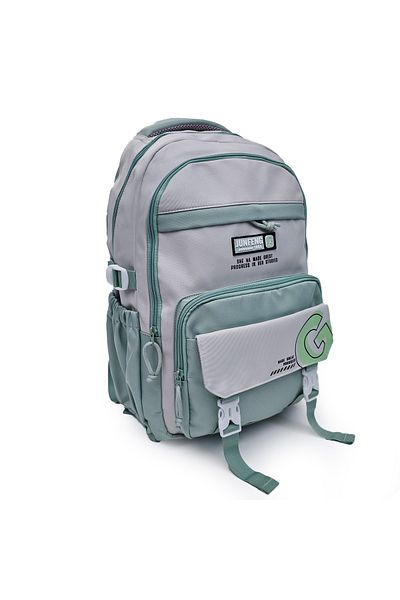 B4U Boys' school backpack, 2 compartments, light gray - see high school 2507