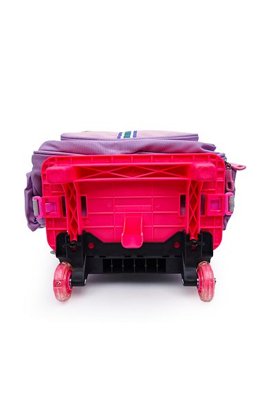 B4U Ghiozdan scoala troler ergonomic cu 2 roti fete lila 2 compartimente clasele 3-5 1208B-2