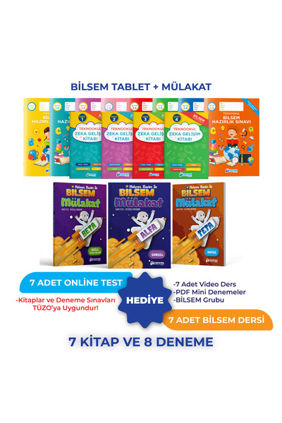 Teknookul Yayınları Tüm Sınıflar İçin Bilsem Sınavı Hazırlık Seviye 1-2-3-4 ve Bilsem Hazırlık Mülakat Seti