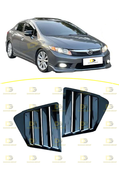 DG Power Honda Civic FB7 2012 - 2016 Arka Kelebek Cam Kaplaması Vizörü Sağ + ...