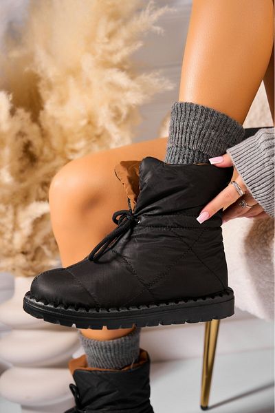 Joana Women's Black Fur-lined Boots from Fas Deyra