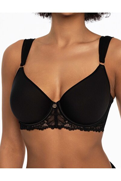 ESOTIQ Sutien ușor căptușit cu armătură, cupe fine și bretele decorative late întărite | Neo
