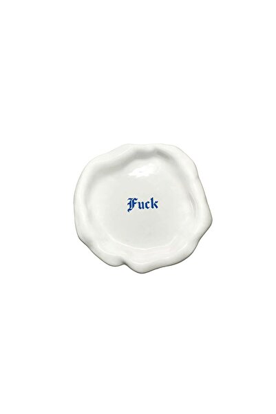 Incartato Ceramics Farfurie ceramică, Incartato Ceramics, F*ck, Colecția The Issues, Ø 17 cm, albă