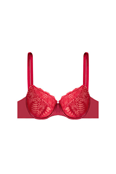 ESOTIQ Lightly Padded Bra Underwired with Floral Lace & Decorative Crystals Elegant | Isabelle